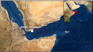 أمبري: سفينة تجارية تبلغ عن إصابتها بصاروخ على بعد 129 ميلا بحريا شرقي عدن