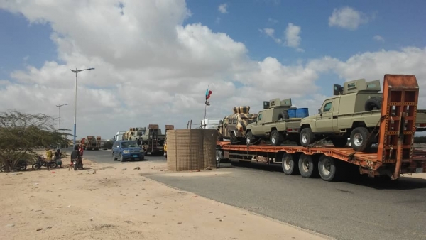 قوة عسكرية سعودية تصل أبين في طريقها إلى عدن