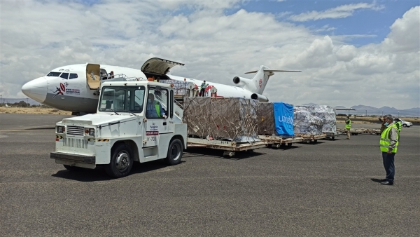 الأمم المتحدة: وصول شحنة لقاحات متنوعة إلى مطار صنعاء