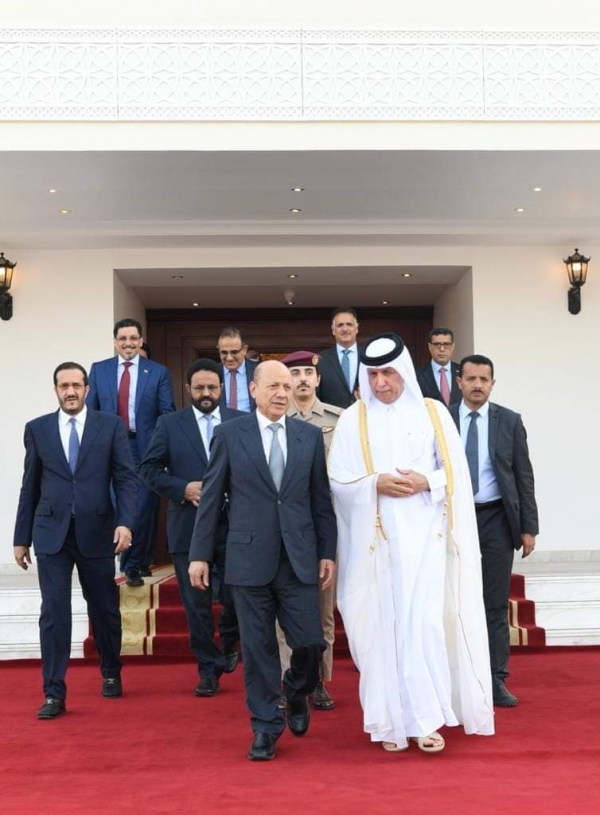 رئيس وأعضاء المجلس الرئاسي ينهون زيارتهم إلى دولة قطر