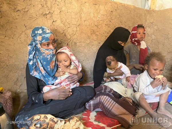 الأمم المتحدة: 80 بالمائة من النازحين في اليمن من الأطفال والنساء