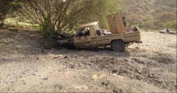 مقتل وإصابة ستة من عناصر الانتقالي بينهم قيادي في تفجير استهدف مركبة عسكرية بأبين