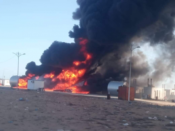 اندلاع حريق هائل في محطة كهرباء بحضرموت الساحل.. "أضرار مادية كبيرة"