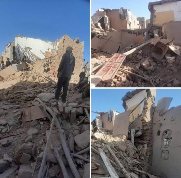 البيضاء.. مقتل 12 شخص في تفجير منازل في رداع وجماعة الحوثي تتوعد بضبط منتسبيها المنفذين